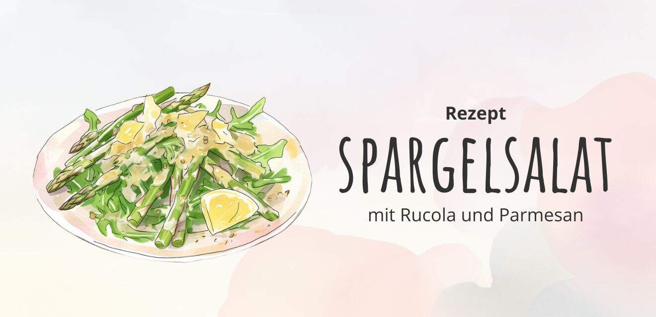 Titelbild: Leckerer Spargelsalat mit Rucola und Parmesan - Schnell und einfach zubereitet