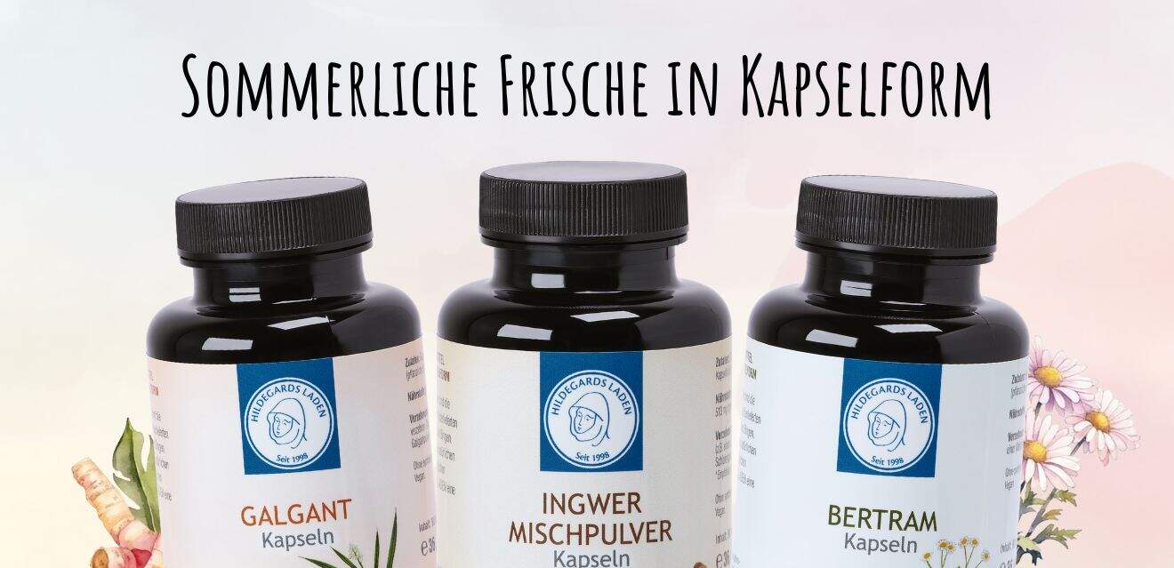Titelbild: Sommerliche Frische in Kapselform - Galgant, Bertram & Ingwer Mischpulver